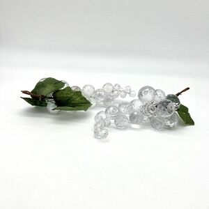 MCM Clear Lucite Acrylic Grapes Decorative Fruit‎ Cluster Home Decor Vintage